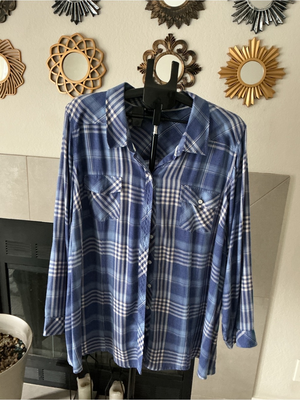 torrid Blue Plaid Button-Down Shirt